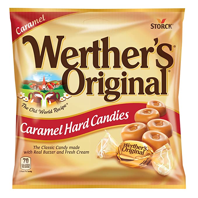 Werther's Original Hard Caramel Candy, 5.5 Oz Bags (Pack of 12)