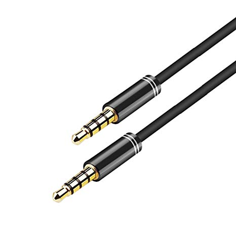 ARCHEER 3.5mm Audio Cable 4-Pole Male to Male Stereo Aux Cable/Auxiliary Cable/Aux Cord Compatible Smartphone, Tablets, Headset, Headphones, PC, Laptop (5ft/1.5m)