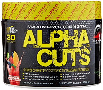 Alpha Pro Nutrition - Alpha Cuts, Advanced Weight Loss Drink & Pre-Workout Fat Burner, Tropical Fruit Punch, 30 Servings