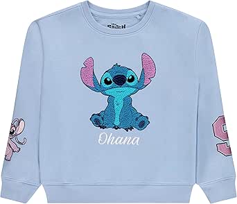 Disney Lilo & Stitch Girls Sweatshirt -Stitch Pullover Crewneck Sweatshirt- Sizes 4-16