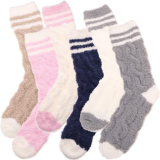 EBMORE Womens Fuzzy Socks Fleece Fluffy Cabin Plush Warm Sleep Soft Cozy Winter Adult Slipper Socks