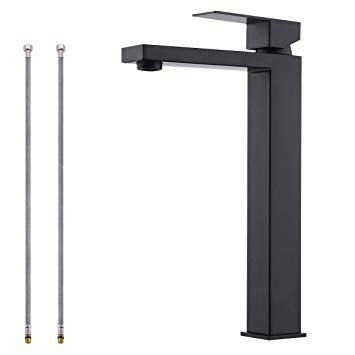 KES cUPC NSF Certified BRASS Lead-Free Brass Bathroom Sink Faucet Single Handle Lavatory Single Hole Vanity Sink Faucet Black, L3120BLF-BK