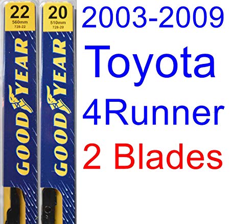 2003-2009 Toyota 4Runner Replacement Wiper Blade Set/Kit (Set of 2 Blades) (Goodyear Wiper Blades-Premium) (2004,2005,2006,2007,2008)