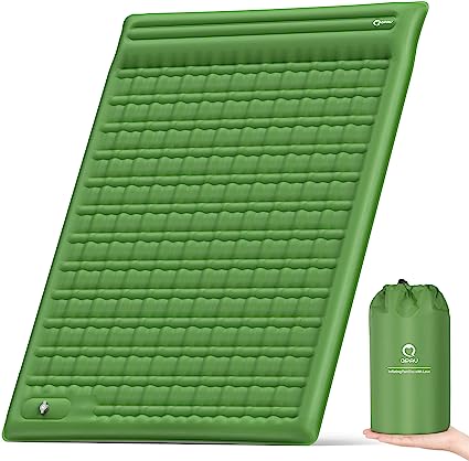 QPAU Camping Sleeping Pad, Camping Mat, Enhanced Support for Healthy Comfort Sleep, with Built-in Foot Pump, 4.7 Inch Durable Sleeping Mattress for Camping, Hiking, Backpacking and Home - Green-2