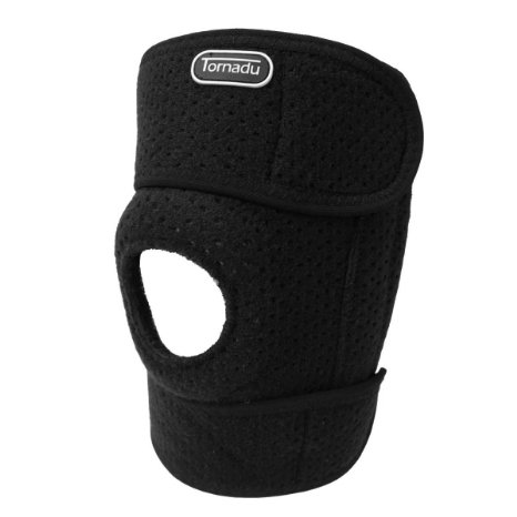 Tornadu Breathable Neoprene Knee Brace & One Size & Adjustable-Best Open Patella Knee Stabilizer and Knee Support-Relieve Knee Pain & Comfortable Fit - Ideal For Soccer, Basketball, Running