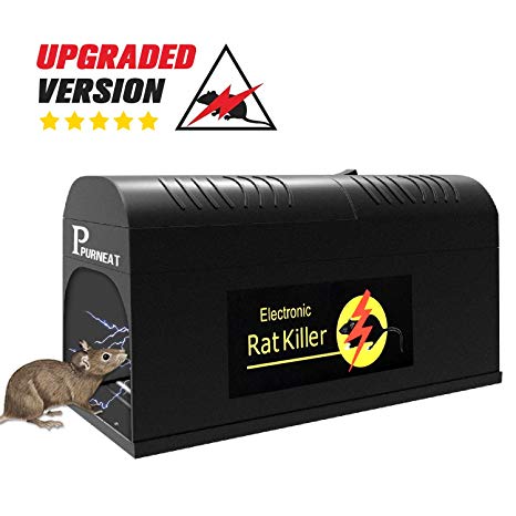 P PURNEAT Electronic Rat Traps, Mouse Rodent Traps Electronic,High Voltage Emitting,Effective and Powerful killer for rat,squirrels Mice and similar rodents Pest Mice traps 【2018 upgraded Version】