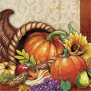 Creative Converting 332009case Harvest Thanksgiving Napkins, One Size, Multicolor