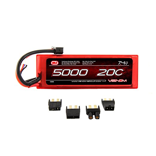 Venom 20C 2S 5000mAh 7.4V Hard Case LiPo Battery with Universal Plug (EC3/Deans/Traxxas/Tamiya)