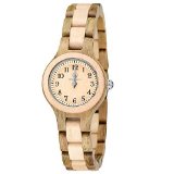 MEKU Womens Wood Watch Handmade Pure Wooden Watches Natural SandalwoodMaple Wristwatch Valentine Gift with Gift Box