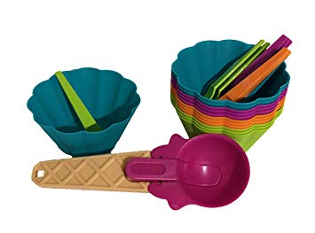 Colorful Ice Cream Bowl Set- Bowls, Spoons, and Ice cream Scoop