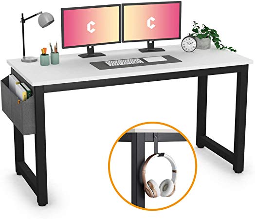 Cubiker Computer Desk 63" Modern Sturdy Office Desk Large Writing Study Table for Home Office with Extra Strong Legs, White