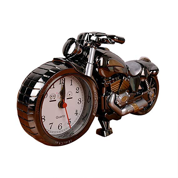 Towallmark Luxury Retro Style Motorcycle Alarm Clock,unique Gift for Motor Lovers,kids,boys ,Unique Eye-catching Exquisite Motorbike Sporting Alarm Clock