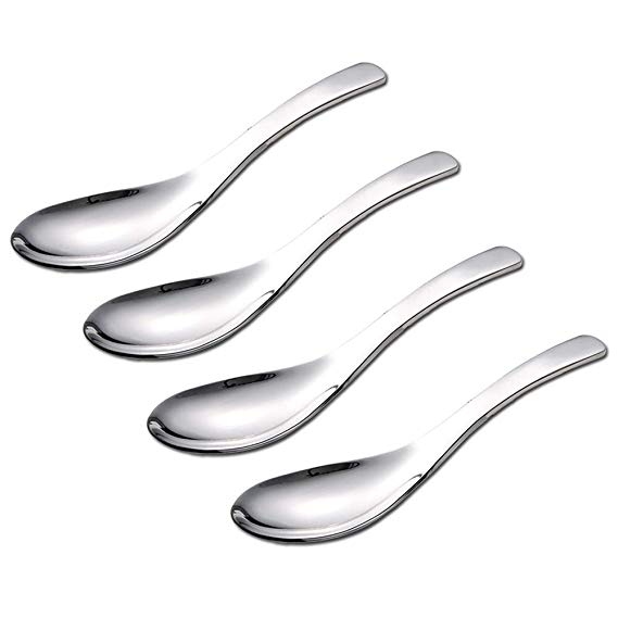 Wenkoni 304 stainless Steel Thick Heavy/weight Spoon,Soup Spoon, Coffee Spoon,Rice Spoon.(Color:Silver)