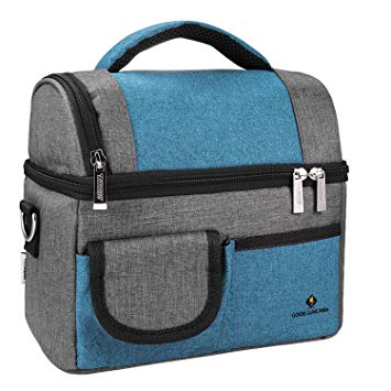 Large Lunch bags, Waterproof Insulated Lunch Bag, Cooler Tote lunch bags for women, Men with Double Deck Cooler, Lunch Box