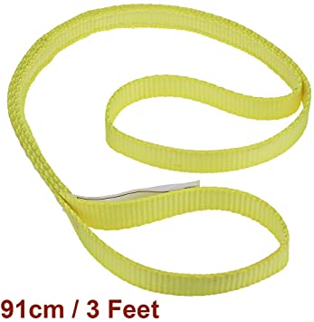 uxcell 3 feet Lifting Straps 2200 lbs Lift Sling Tow Rope Eye to Eye Webbing Sling Forklift Truck for Tree Work Moving Furniture