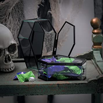 Glass Hinged Coffin (2 Piece set) Halloween Decorations