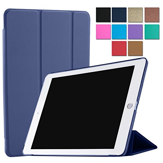 iPad Air 1 9.7 Inch Case Tri-Fold Translucent Ultra Slim Smart [ Auto Sleep / Wake Function ] for iPad Air 1 - 9.7" 2013 - Navy Blue