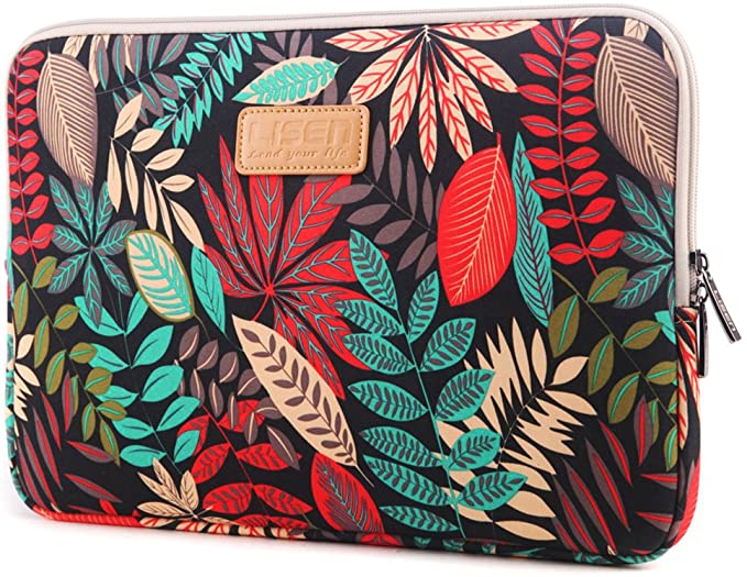 CoolBELL 11.6 Inch Laptop Sleeve Case Cover with Colorful Leaves Pattern Sleeve Bag for Ultrabook/Tablet/MacBook Pro/MacBook air/Surfase RT/Surface Pro2/3/ Women/Men