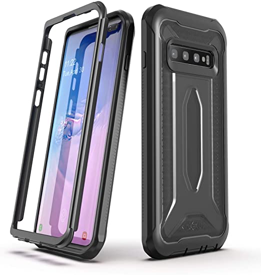 ULAK Samsung Galaxy S10  Plus case,Knox Armor Series Designed Case for Samsung Galaxy S10  Plus 6.4 inch (2019), Clear Slim Shockproof Full-Body Dual Layer Rugged Protective Phone Cover - Without Built-in Screen Protector - Black