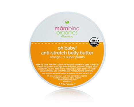 Mambino Organics Oh Baby! Anti-Stretch Belly Butter, Omega   7 Super Plants, 2.5 Ounce