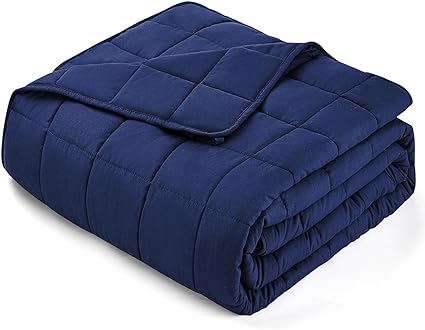 yescool Weighted Blanket for Adults (25 lbs, 88” x 104”, Blue) Cooling Heavy Blanket for Sleeping Perfect for 240-260 lbs, King Size Breathable Blanket with Premium Glass Bead