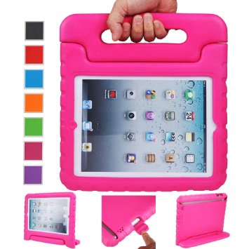 NEWSTYLE Apple iPad 2 3 4 Shockproof Case Light Weight Kids Case Super Protection Cover Handle Stand Case For Kids Children For Apple iPad 4 iPad 3 and iPad 2 2nd 3rd 4th Generation Rose
