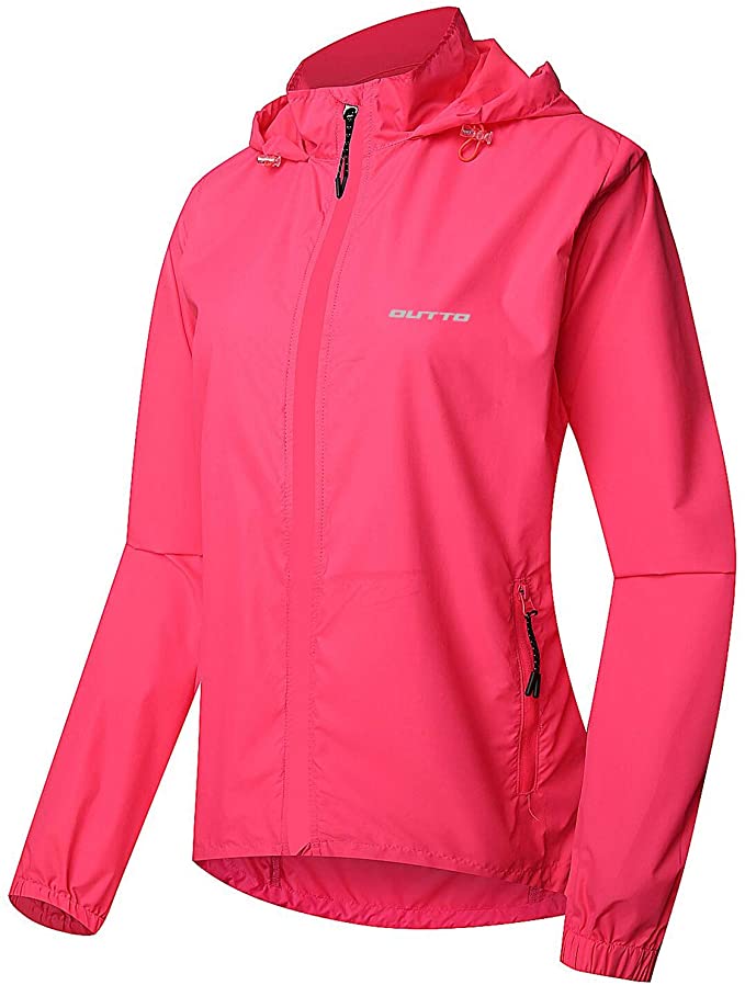 Outto Women's Cycling Jacket Convertible UPF50  Windproof with Zip Off Sleeves