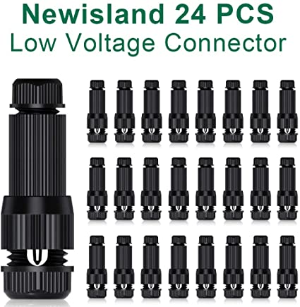 Newisland Low Voltage Fastlock Landscape Wire Connector 12-16 Gauge Cable Connectors for Landscape Path Lights Work with Malibu Paradise Moonrays and More (24Pcs)