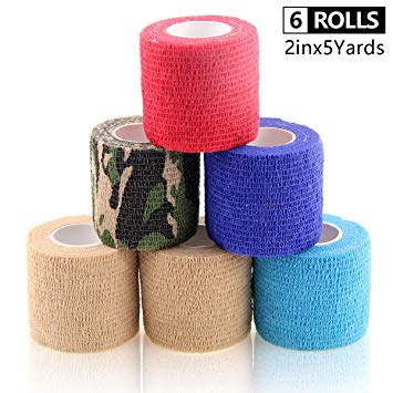 AUPCON Self Adhesive Bandage Wrap Vet Wrap Cohesive Bandages Bulk Dogs Self Adherent Wrap Non-Woven for Pet Animals & Ankle Sprains & Swelling 2 Inch x 5 Yards