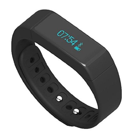 Amos iwown Smart Bracelet i5 Plus IP67 Wristband Bluetooth 4.0 Activity Push Message Remote Control Passometer Fitness Tracker (Black)