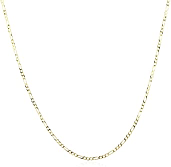 14K Gold 2.0mm Figaro/3 1 Link Chain Necklace- Made in Italy - Multiple Colors and Sizes