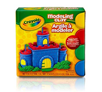 Binney & Smith Modeling Clay Four 1/4 lb Pieces, Red/Yellow/Blue/Green (CYO570300)