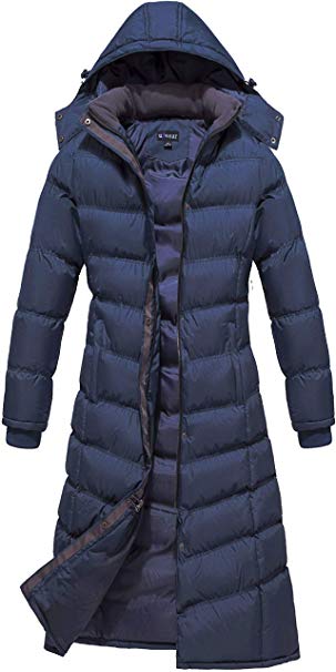 U2Wear Women's Water Resistance Puffer Winter Full Length Coat with Hood