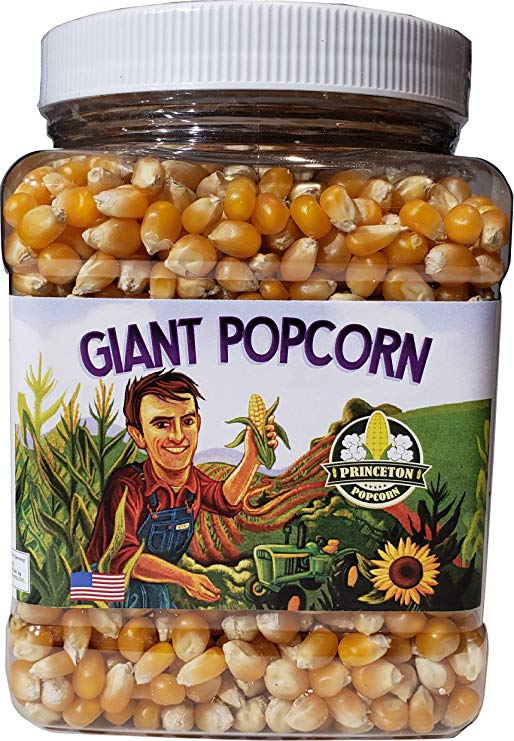 Mushroom Popcorn Kernels by Princeton Popcorn – Farm Grown, Non GMO, Gluten Free UnPopped, Ball Shaped, Old Fashion Popcorn – Pops Extra Large, Popping Corn for Air Popper & Stovetop 32oz