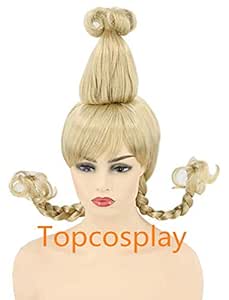 Womens or Girls Blonde Braids Wigs Christmas Cosutme Funny Wigs