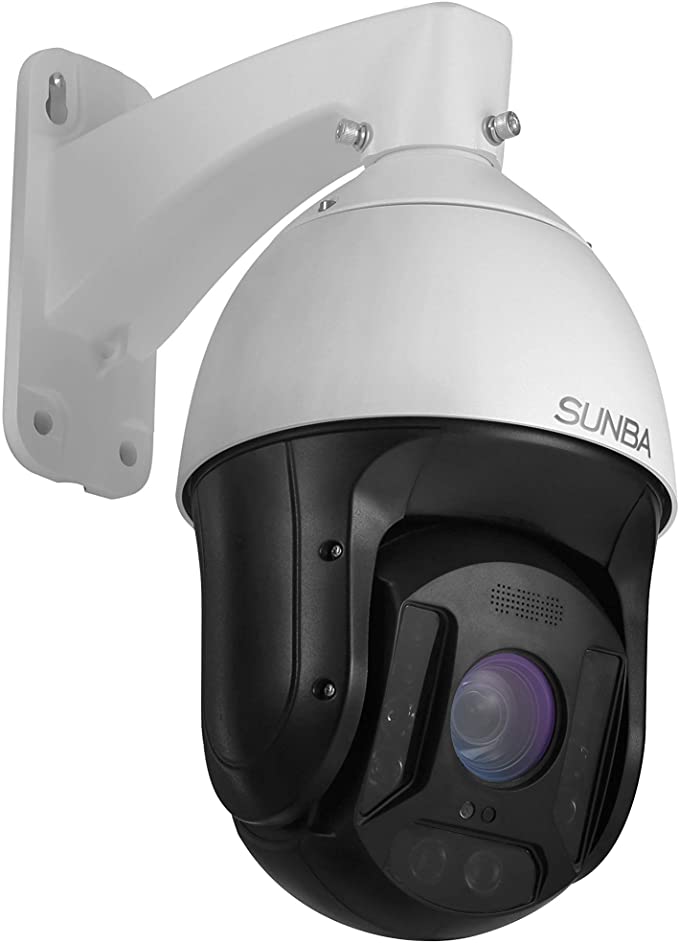 SUNBA 25X Optical Zoom 3MP IP PoE  Outdoor PTZ Camera, Built-in Mic High Speed Security PTZ Dome, Long Range Infrared Night Vision up to 1000ft (601-D25X)