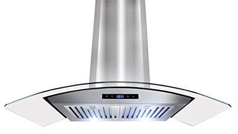 AKDY 30" Wall Mount Stainless Steel Glass Range Hood Az668as75 Touch Control Panel Baffle Filter