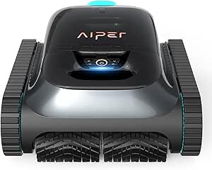 AIPER Scuba S1 Cordless Pool Vacuum Robot, Robotic Pool Cleaner, Intelligent Navigation 2.0, Wall & Waterline Cleaning, for All Inground Pools up to 1614 sq.ft (Black)