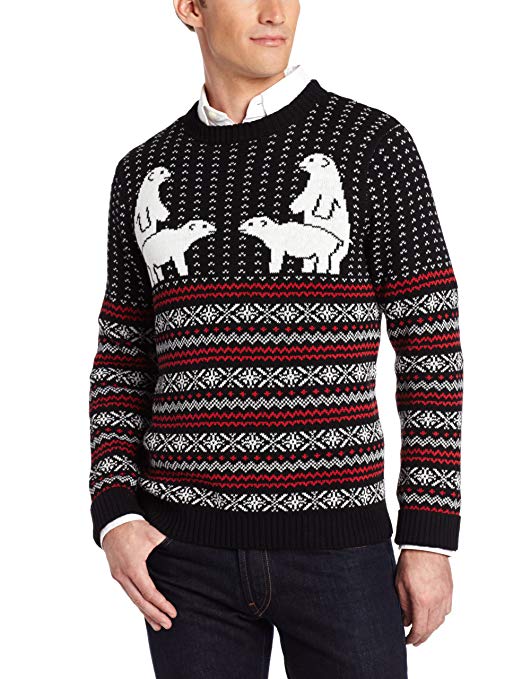 Alex Stevens Men's Polar Bear Pair Ugly Christmas Sweater
