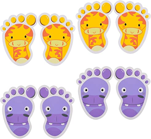 30 Pairs Kids Floor Stickers Self-Adhesive Floor Decals Social Distance Footprint Stickers for Kids Nursery Bedroom Living Room, 2 Colors (Style B)