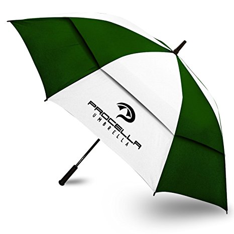 Procella Umbrella Golf Umbrella 62-Inch Large Tested By Skydivers Windproof Auto Open Rain & Wind Resistant