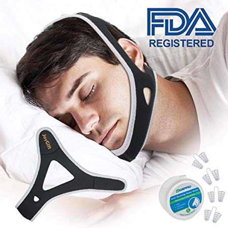 Anti Snoring Chin Strap, Snoring Solution and Anti Snoring Devices, Snoring Chin Strap for Sleep, Adjustable and Flexible Snore Chin Strap for Sleeping, Stop Snoring Devices for Men Women Kids