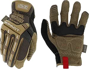 Mechanix Wear: M-Pact Open Cuff Work Gloves - Touch Capable, Impact Protection, Absorbs Vibration (Large, Brown)