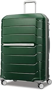 Samsonite Freeform Hardside Expandable with Double Spinner Wheels, Pine Green, Checked-Large 28-Inch