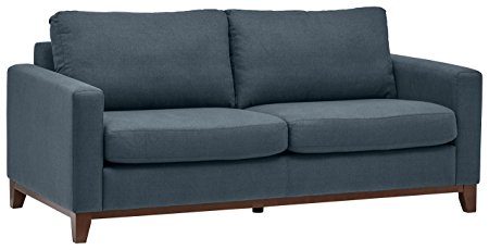 Rivet North End Exposed Wood Modern Sofa, 78"W, Denim