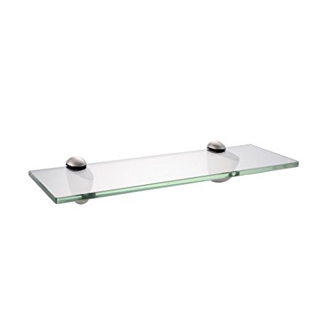 KES 14-Inch Bathroom Tempered Glass Shelf 8MM-Thick Wall Mount Rectangular, Brushed Nickel Bracket, BGS3200S35-2