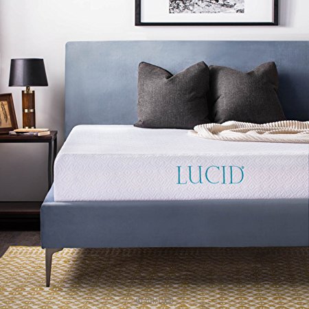 Lucid 10-Inch Memory Foam Mattress, Dual-Layered, CertiPUR-US Certified, 25-Year Warranty, Short/RV Queen