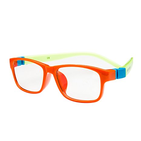 SPEKTRUM KIDS COMPUTER GLASSES: Anti Blue Light Glasses for Children Anti-glare,anti-reflective, UV and Computer/TV Electromagnetic Radiation Protection, Anti Fog, Scratch Resistant (Action - Orange)