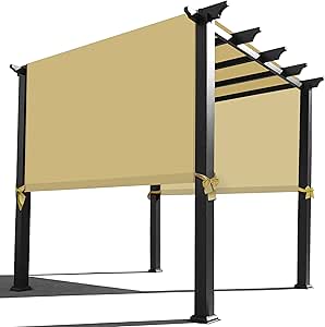 Alion Home Waterproof Pergola Covers - Pergola Replacement Canopy - Universal Replacement Canopy for Pergola (14' L x 10' W, Sand)