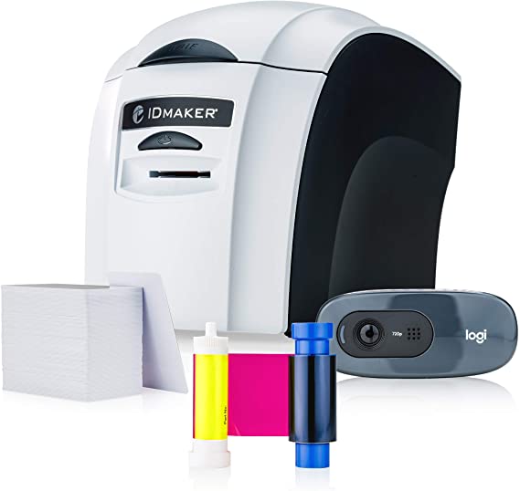 Professional Quality ID Card Printer - Prints Premium Quality Pictures Fast & Easy - Easiest to Use Software, Increased ID Security, Quick Set-Up - Badge Printer Machine